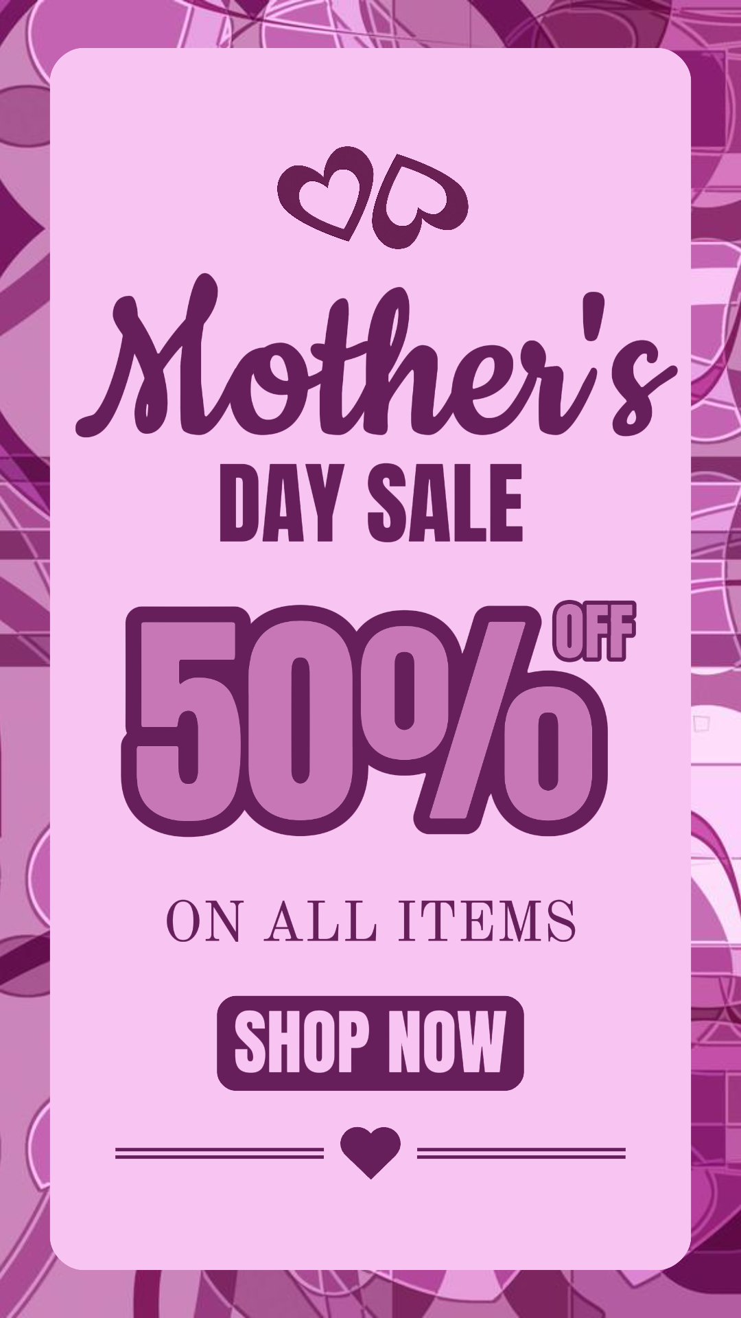 Mother'day Sale Marketing Poster Tiktok Purple