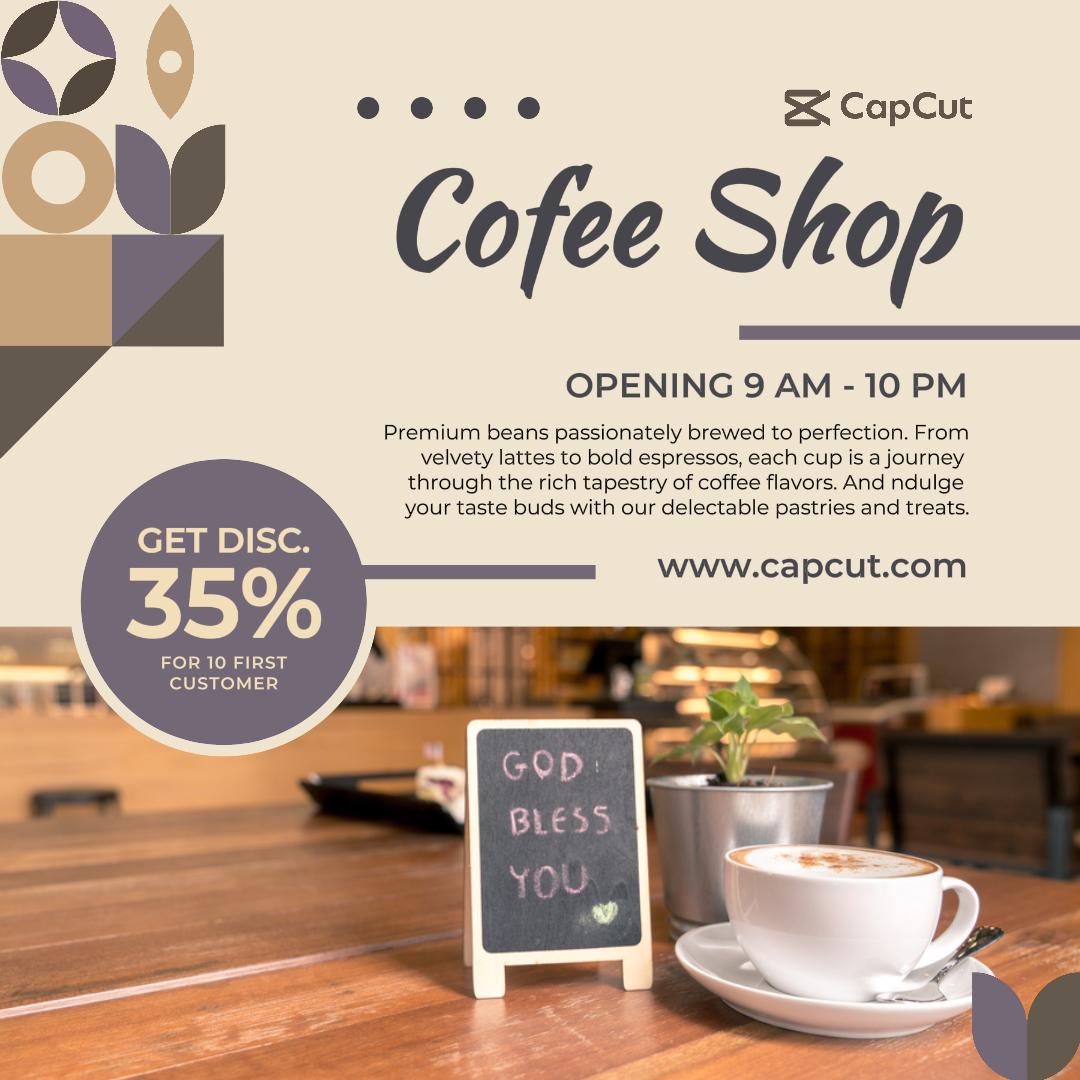 Abertura da loja Cofee Instagram Post