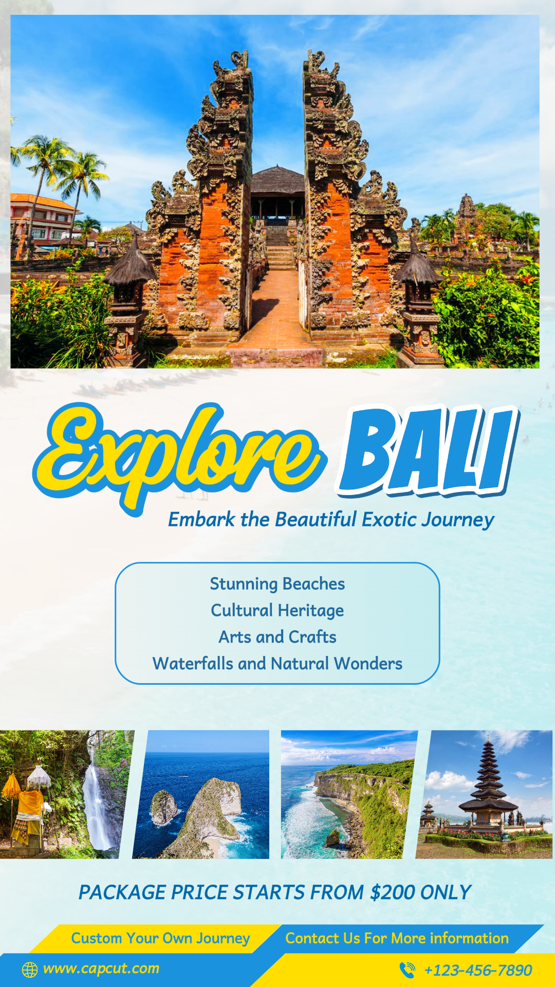 Travel Marketing Poster Instagram Story Yellow Blue Fun Style