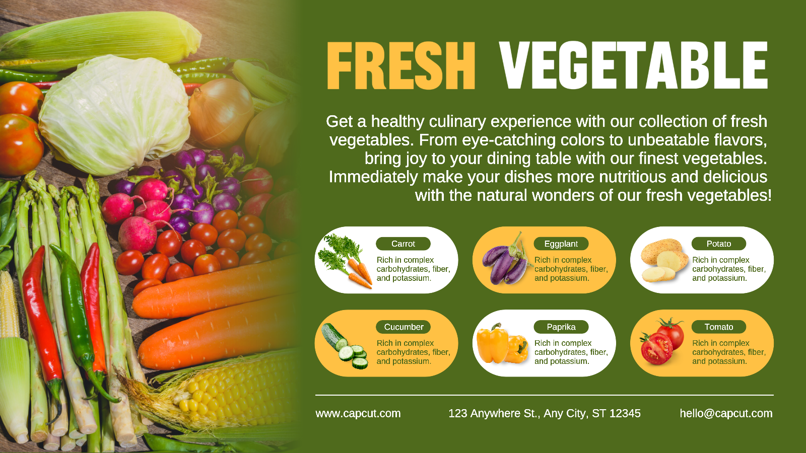 Food Fresh Vegetable Product Display Twitter Post