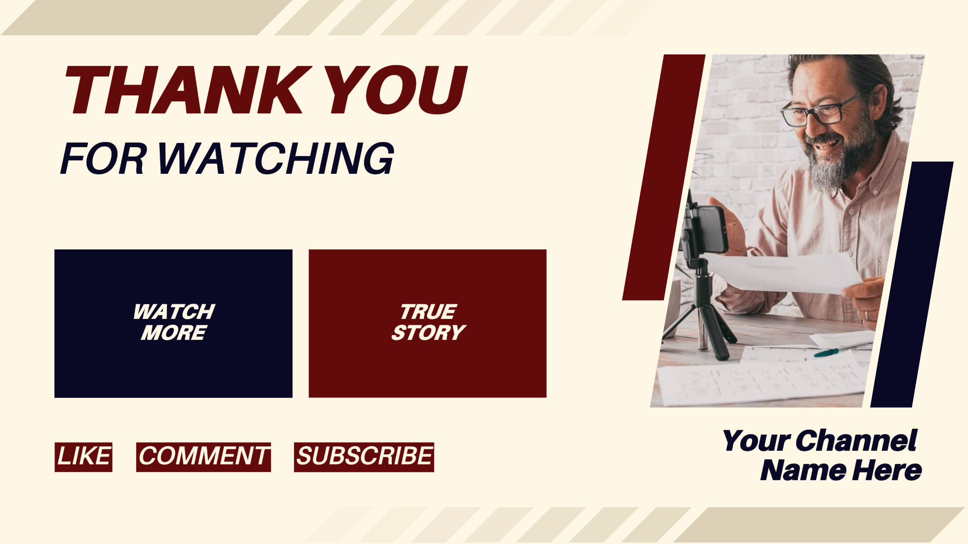 Youtube Pantalla final cursiva Estilo modelo Opacidad