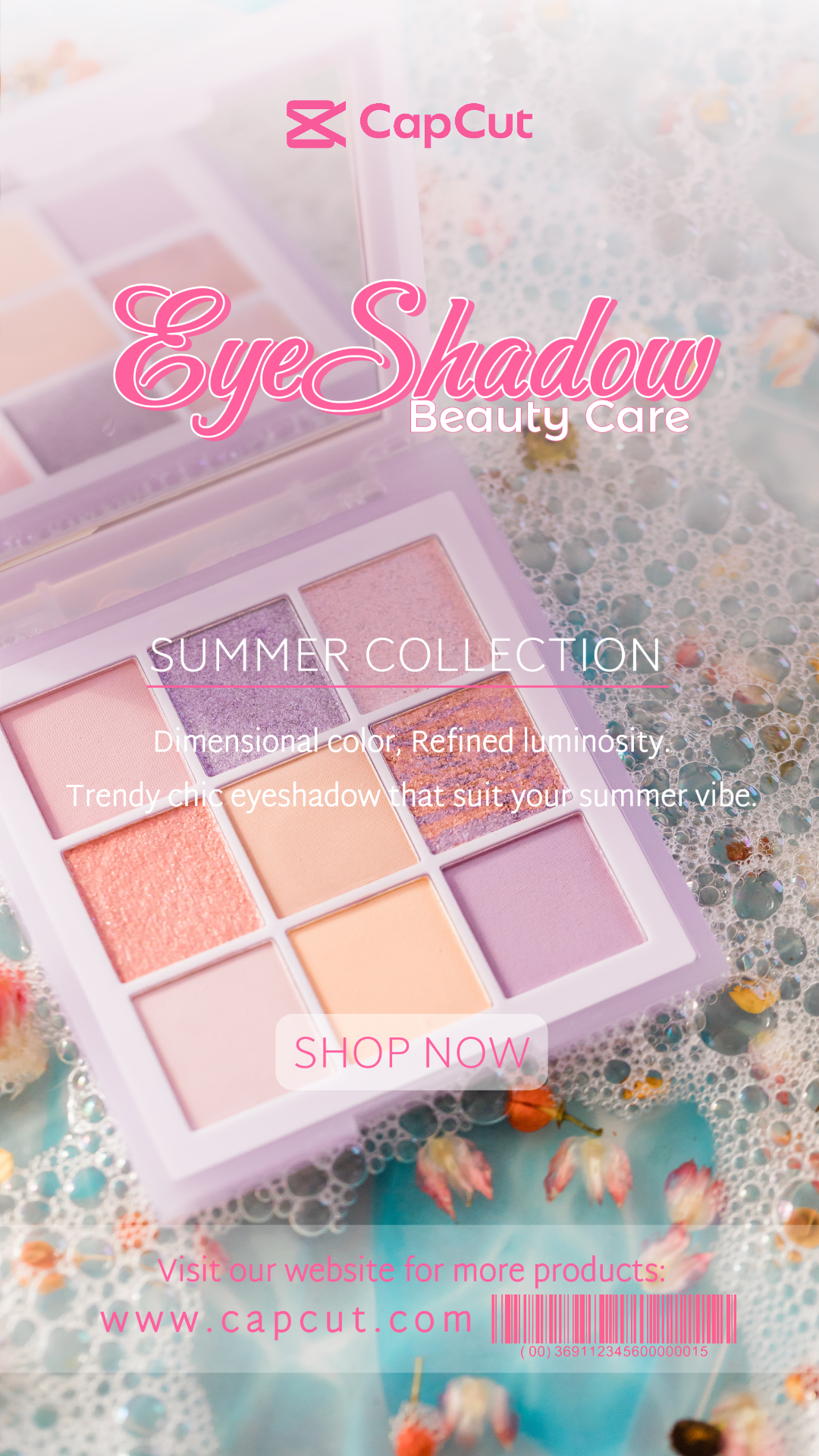 Schönheitspflege Marketing Poster Instagram Post Produktanzeige Make Up Kosmetik Lidschatten