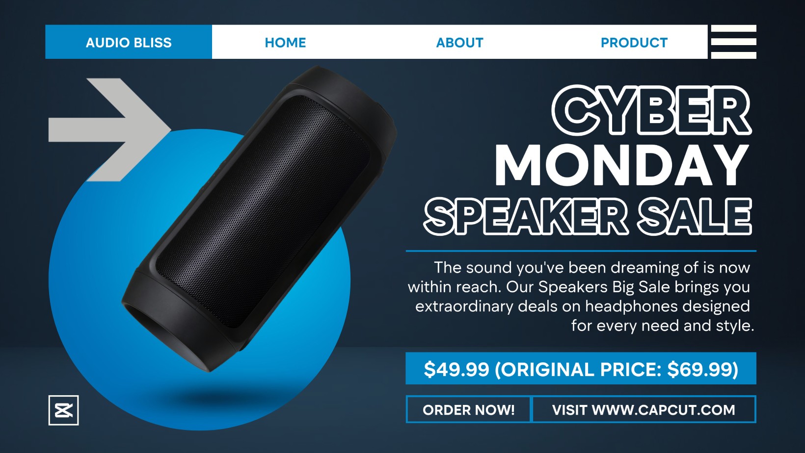 Venta de promoción de altavoces del lunes cibernético