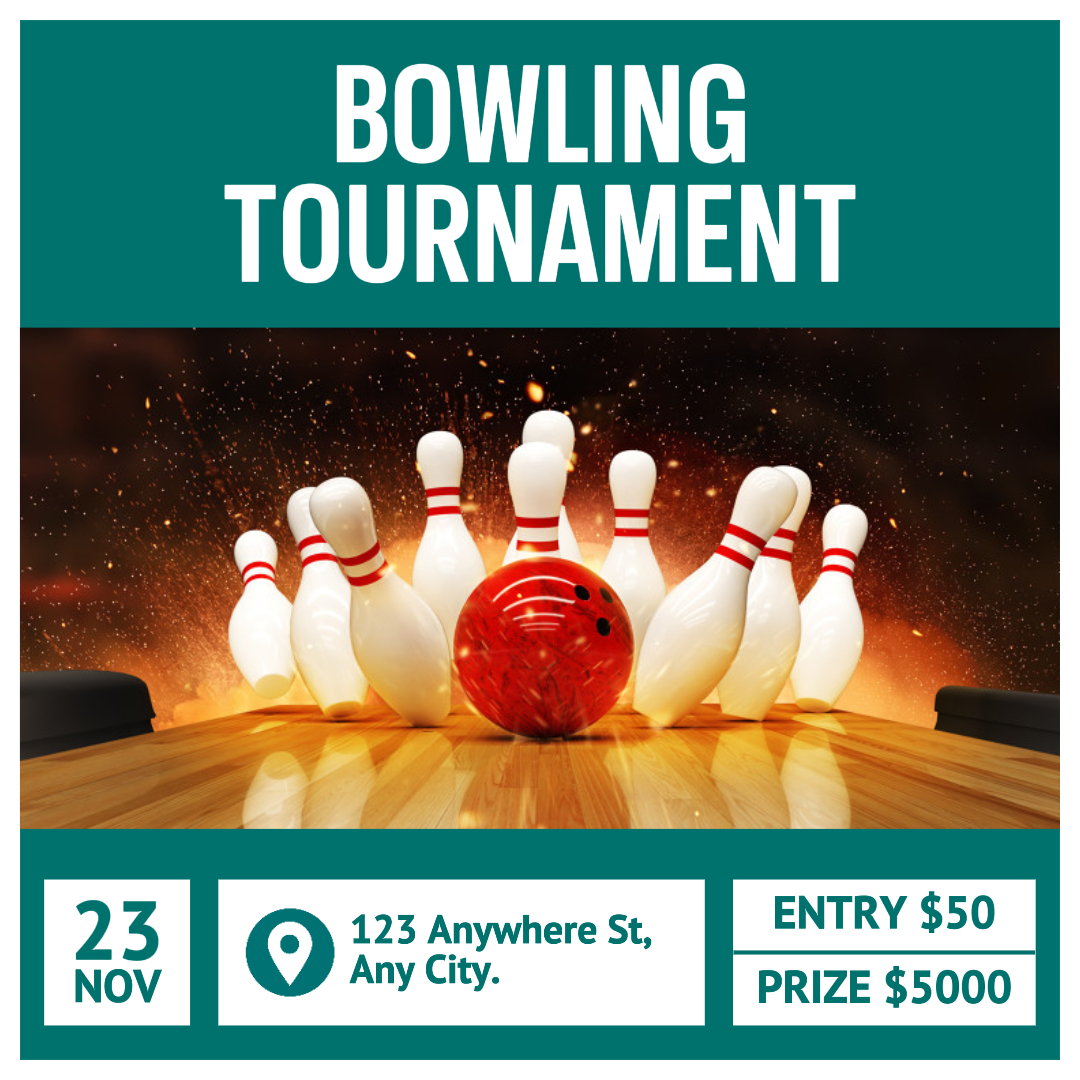 Introdução ao torneio de boliche Instagram Post