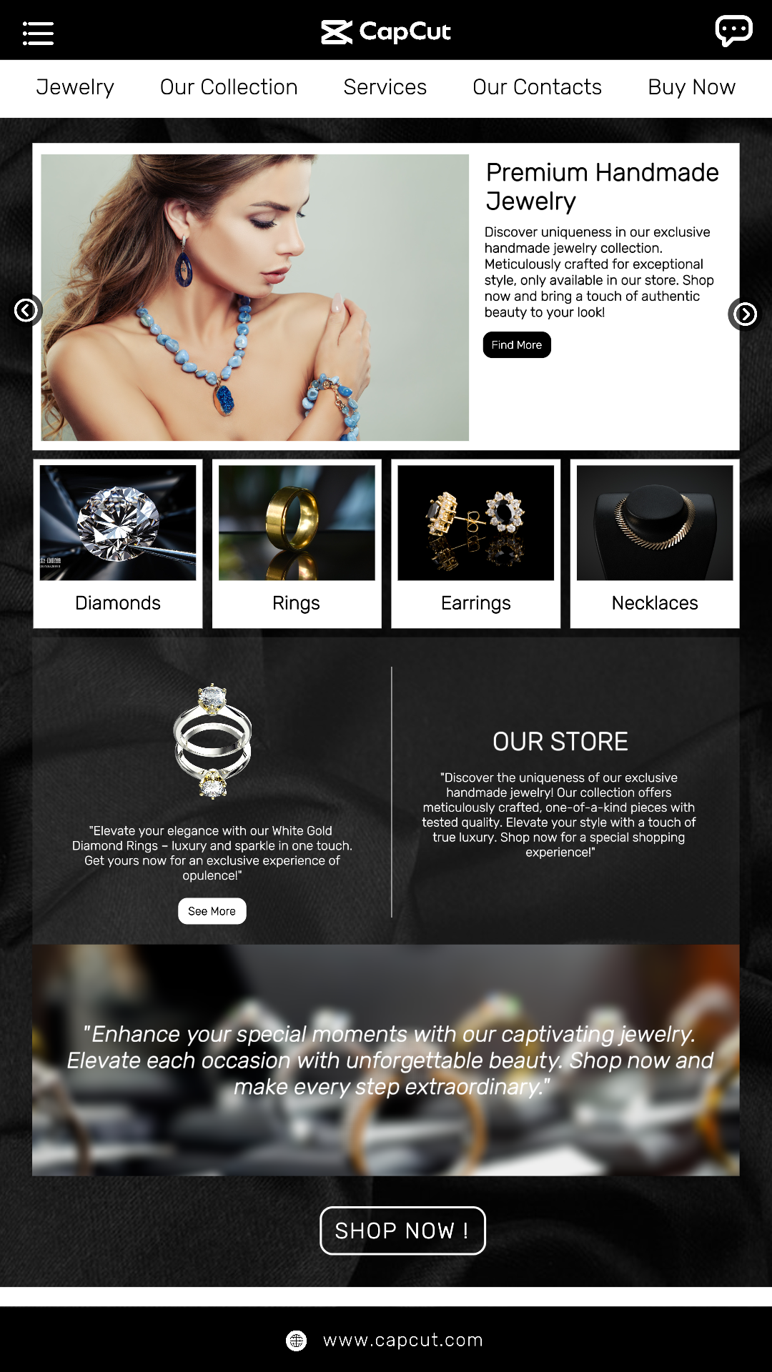 Exhibición De Joyas Historia De Instagram Vista Web