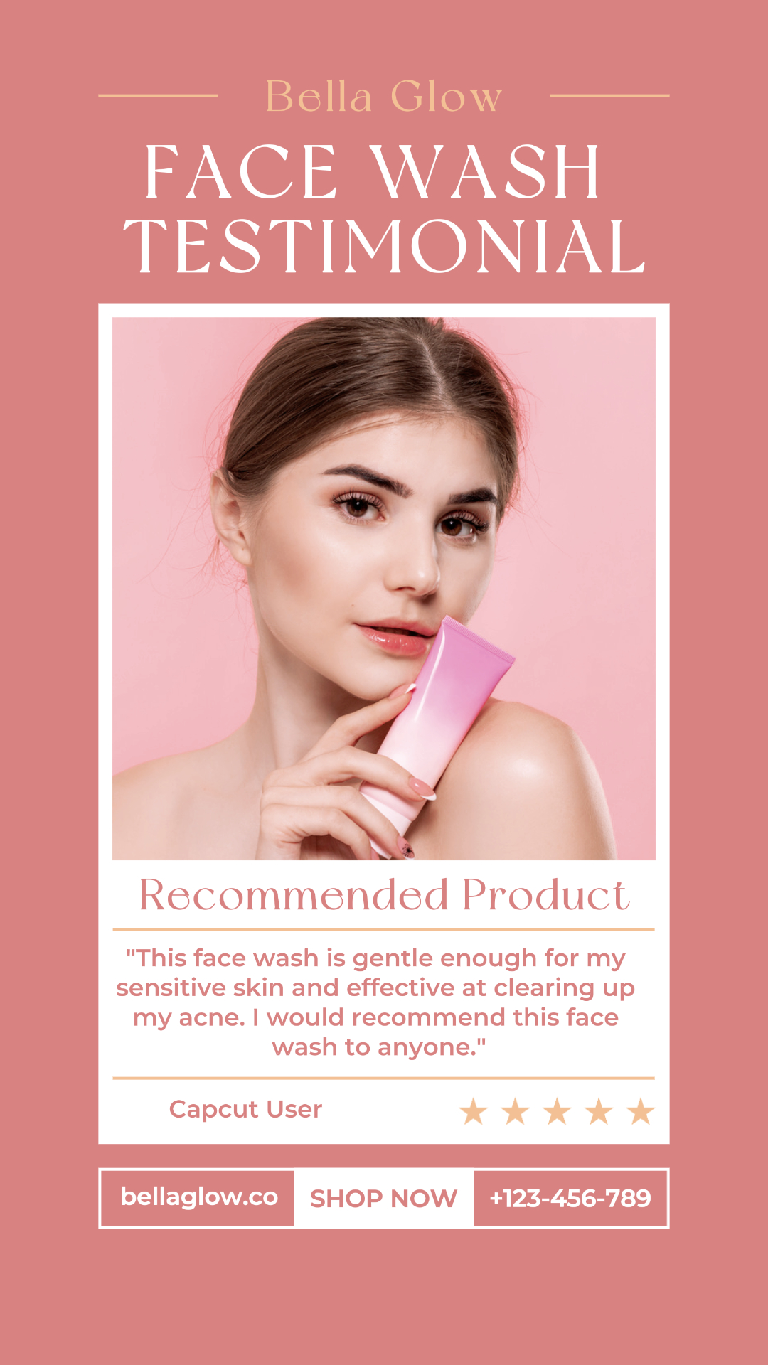 Beauty Face Wash Testimonial Instagram Story