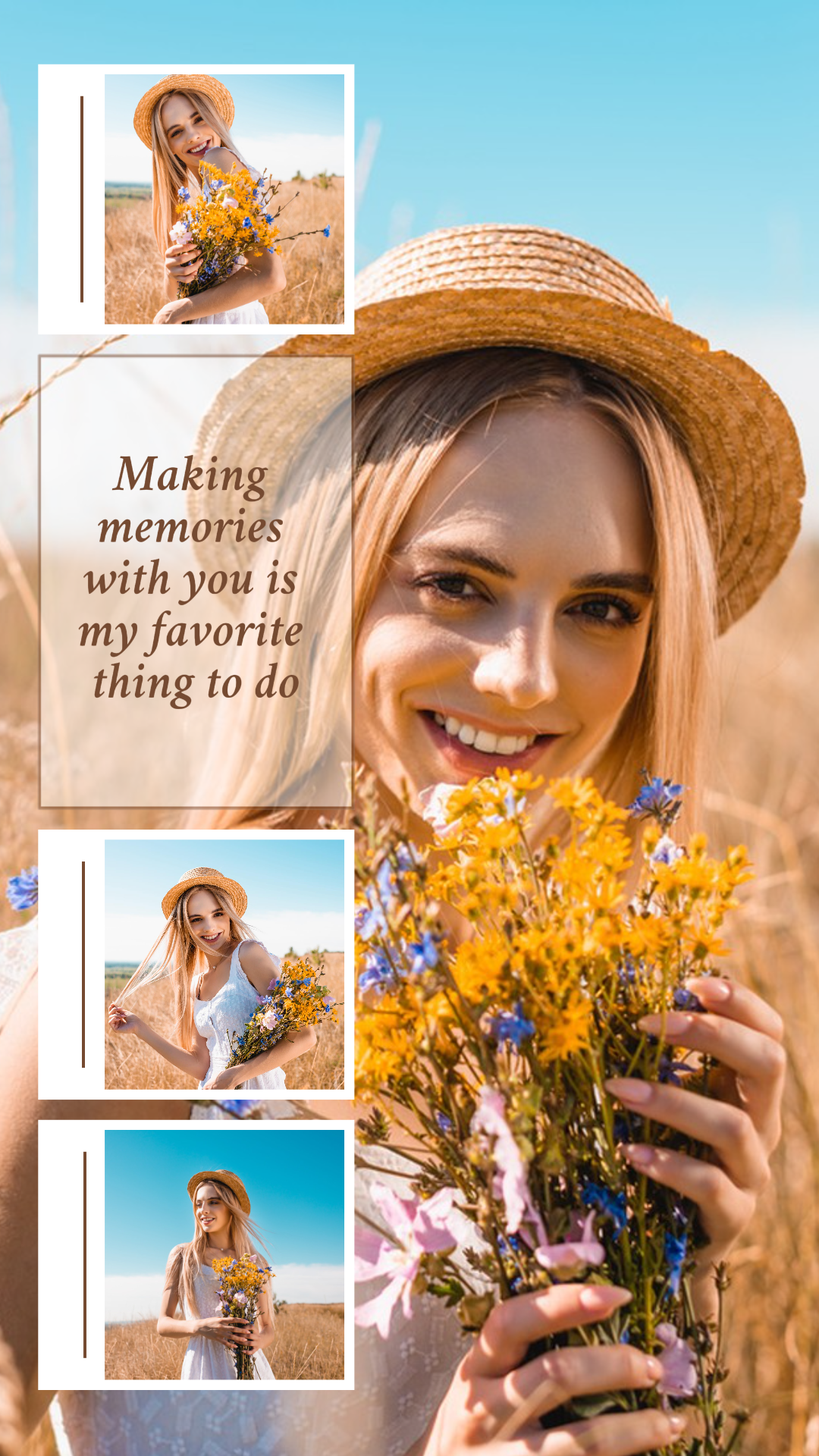 미니멀리스트 콜라주 크리에이티브 포스터 인스타그램 스토리 개인 사진 앨범 브라운 화이트