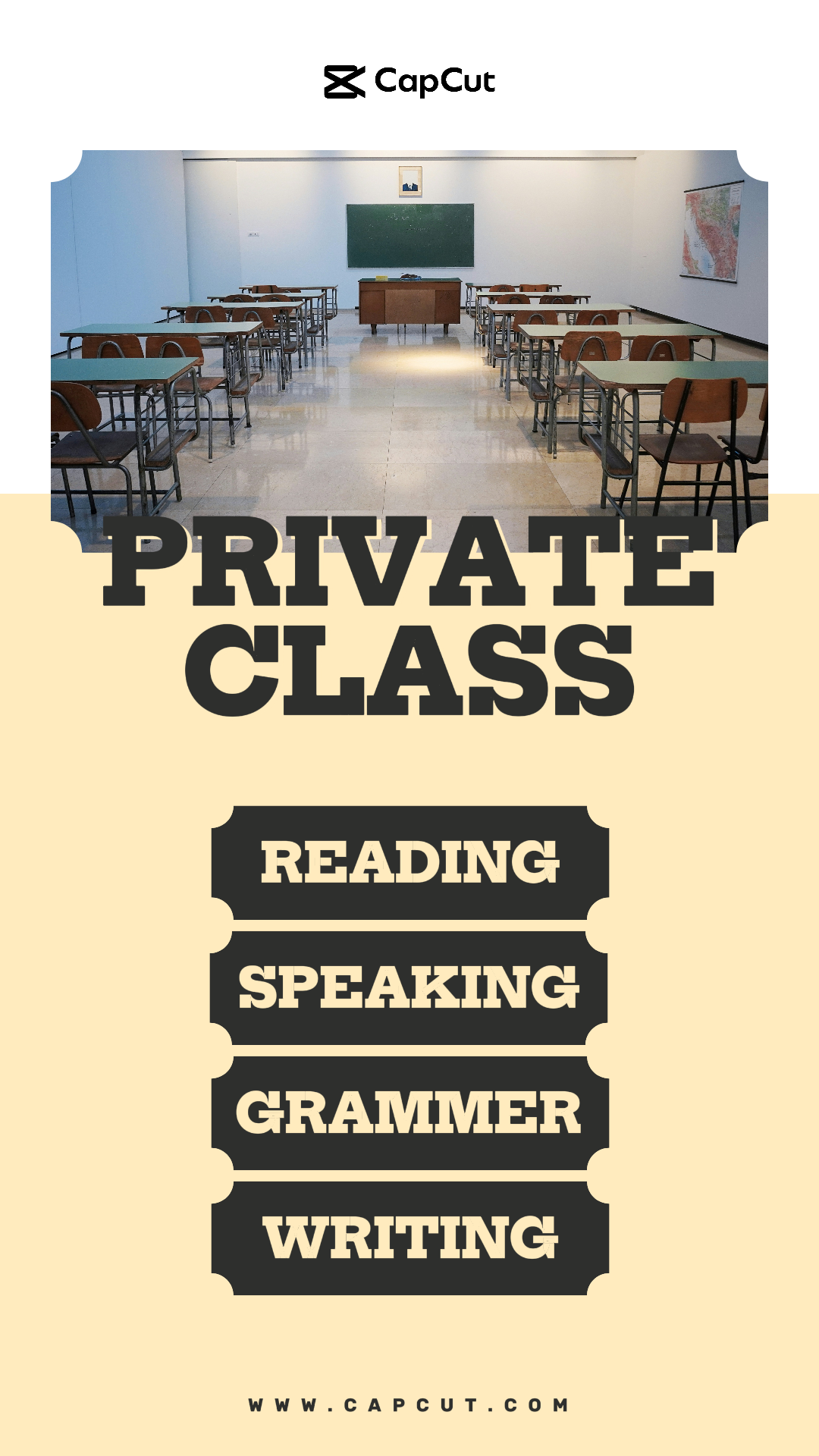 Educación y Entrenamiento Clase Privada Historia de Instagram Blanco y Crema