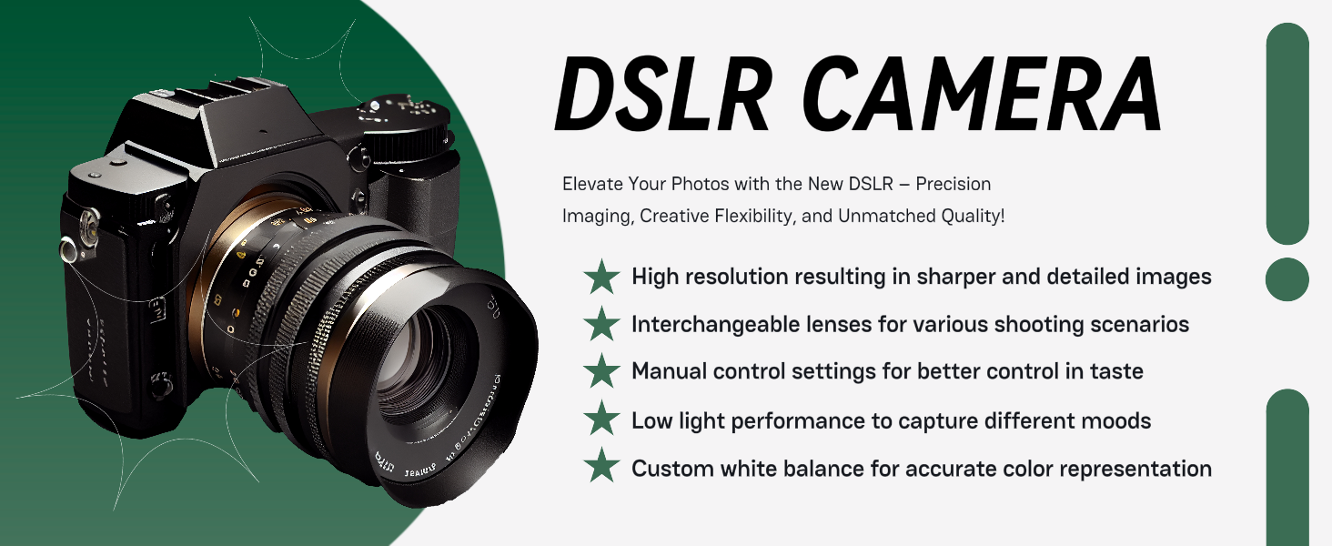 E-Commerce Electronics Detail Page DSLR Cam Green