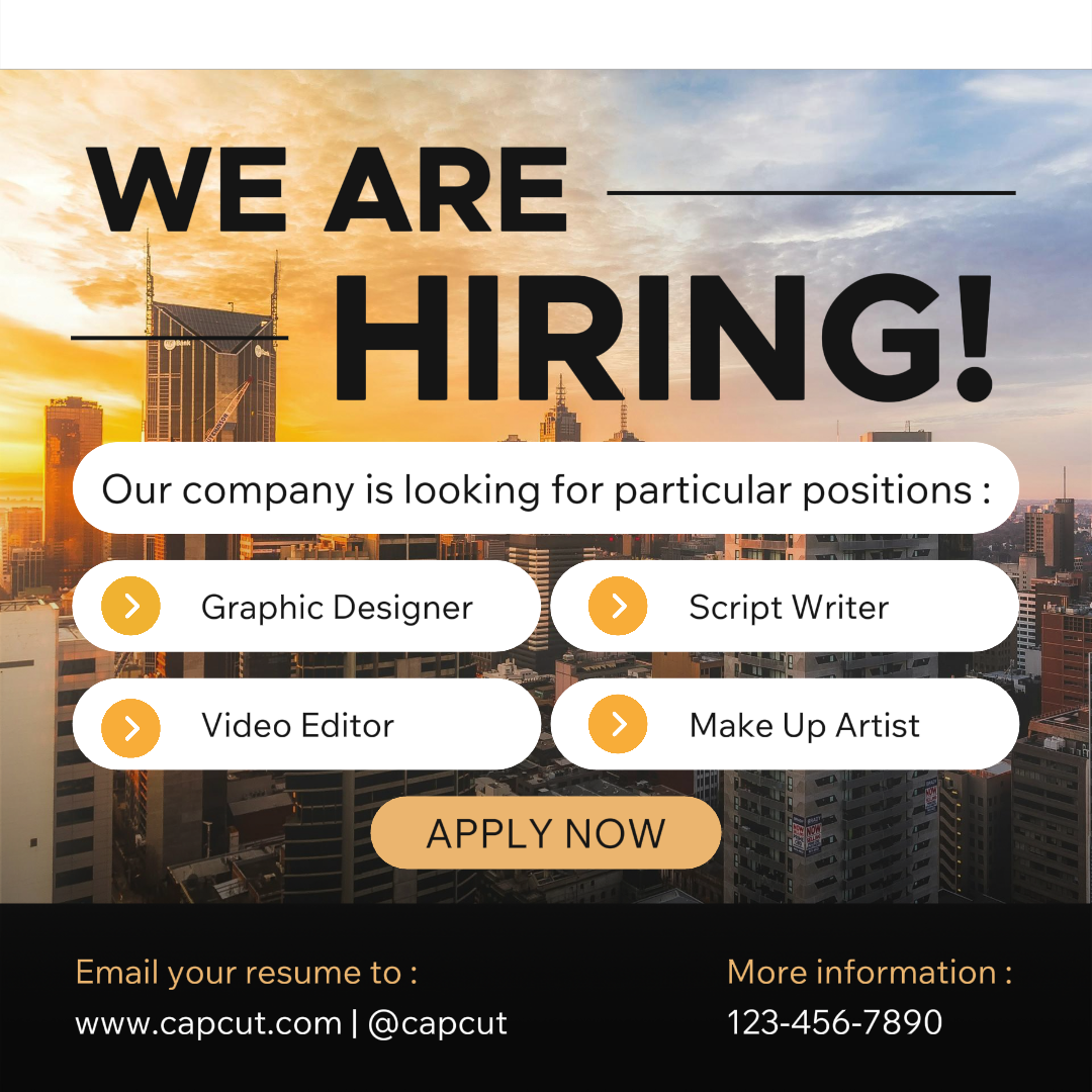 Business and Office Marketing Poster We Are Hiring Instagram Post Modern