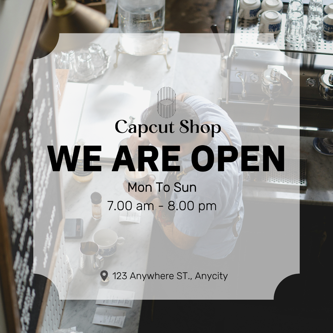 Negocios y oficina - Cartel de marketing Estamos abiertos Publicación de Instagram 