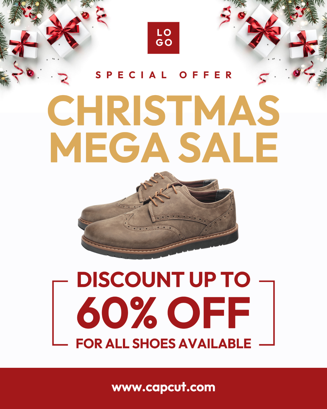 White Christmas Mega Sale Shoes Instagram Post