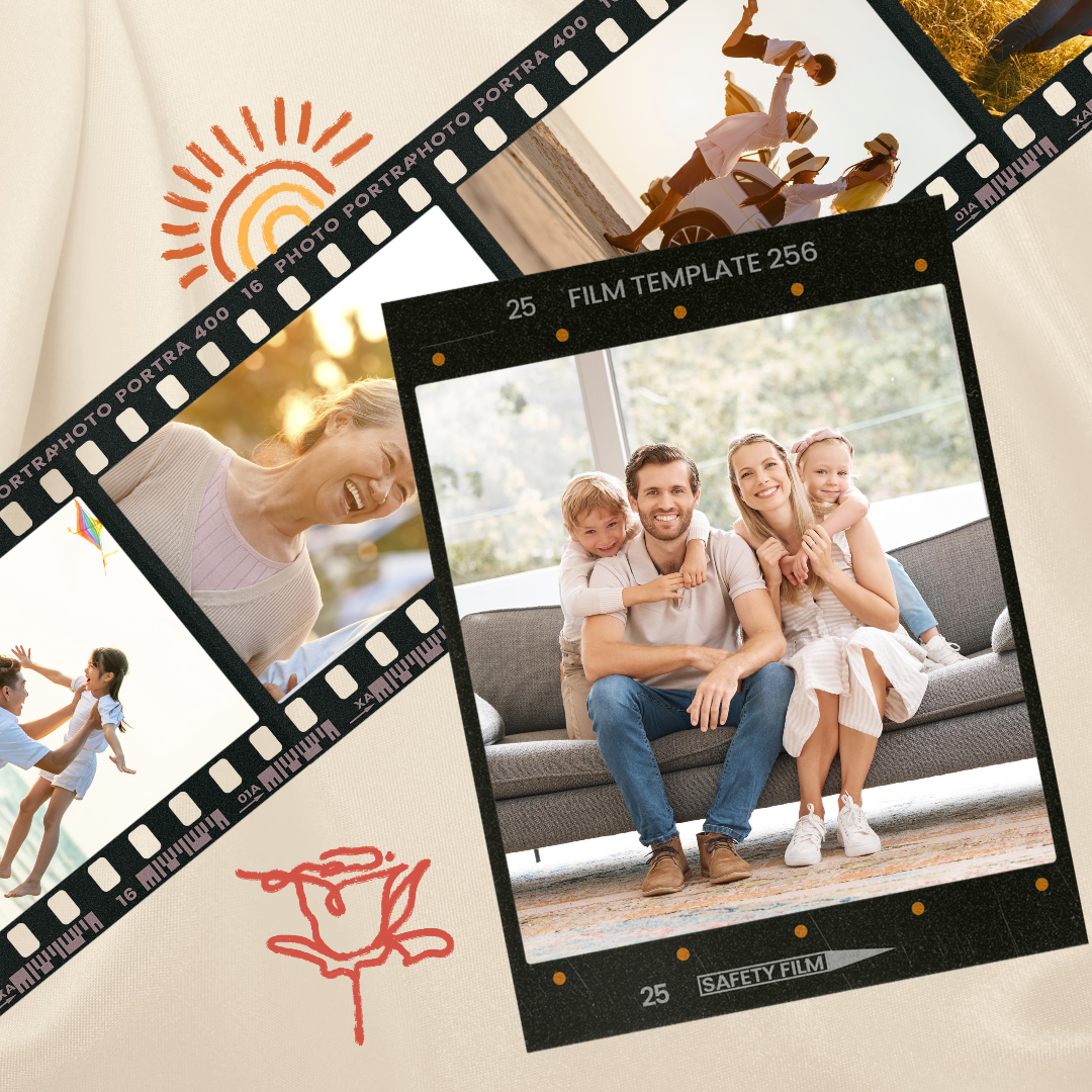 Familie Minimalistische Collage Instagram Post Beige