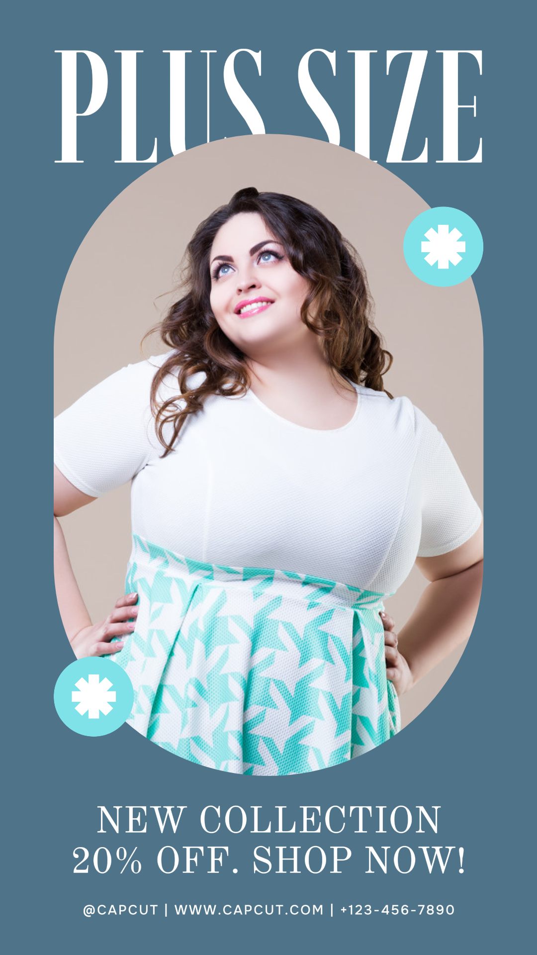 TikTok de moda minimalista azul de talla grande