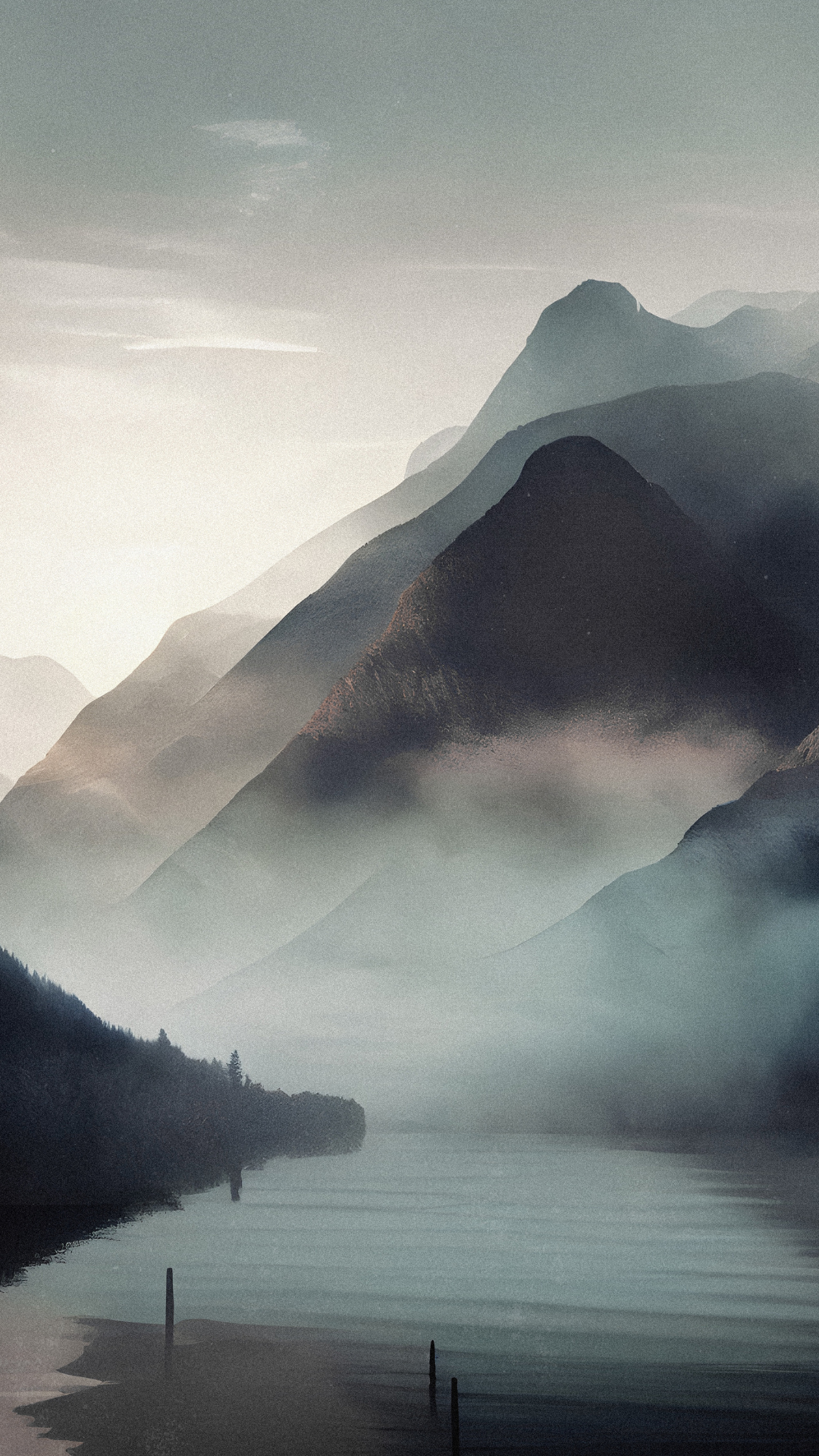 Wallpaper creative poster mountain