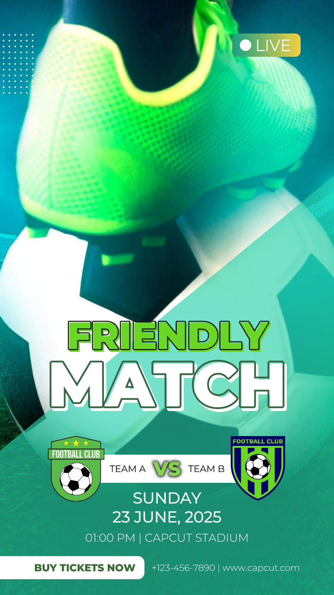 Sports and Match Creative Poster Football Instagram Story