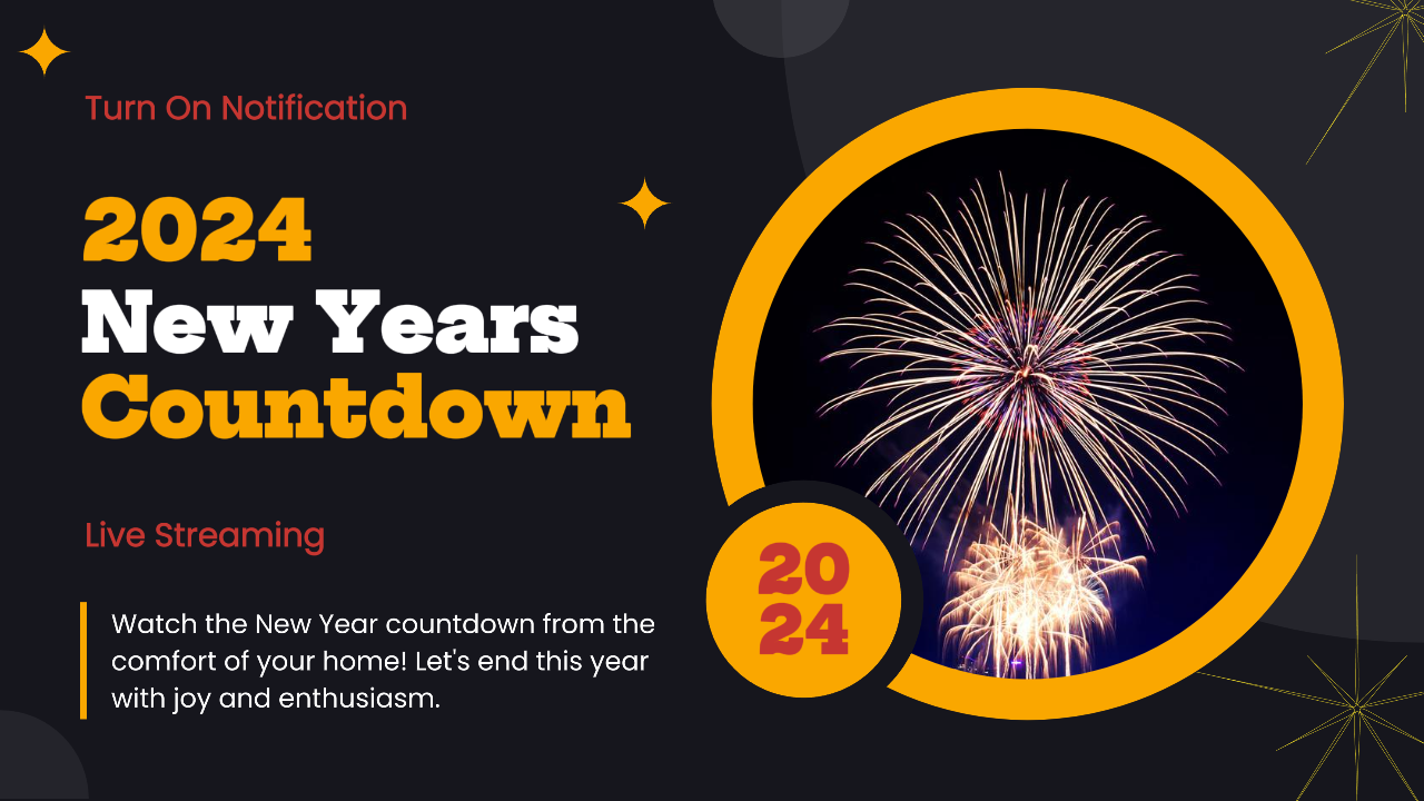 Schwarz Orange Modern Neujahr Countdown Youtube Thumbnail