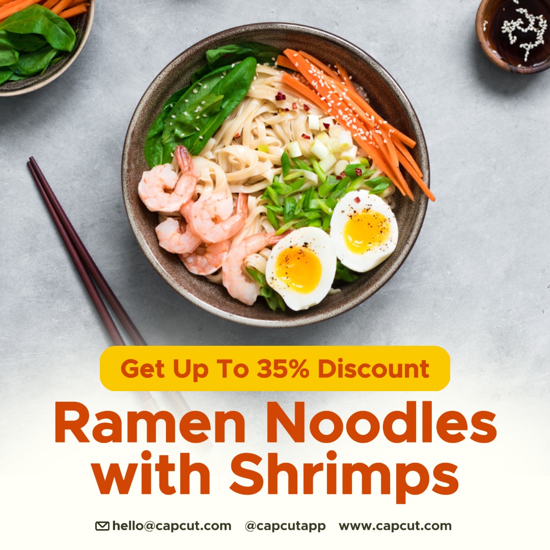 Foods & Beverage Ramen Noodles Shrimps Promotion