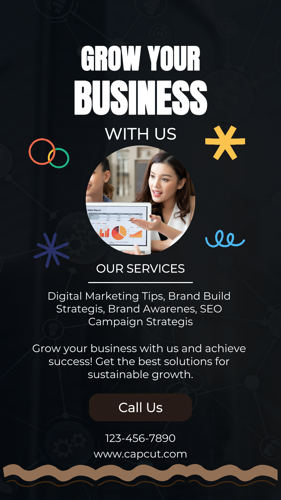 Black Modern Grow Your Business Instagram Story