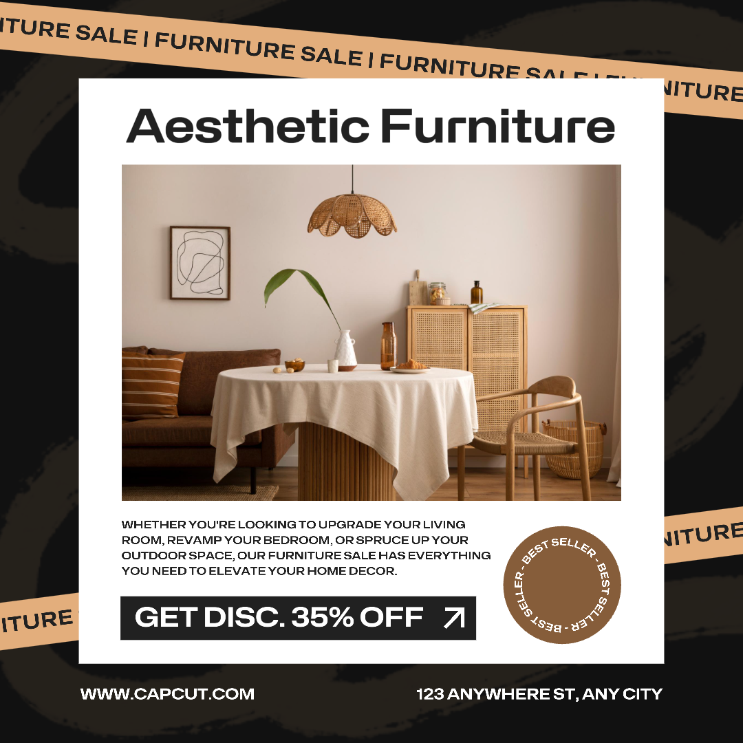 Poster Pemasaran Rumah Tangga Promosi Furnitur Estetik Posting Instagram