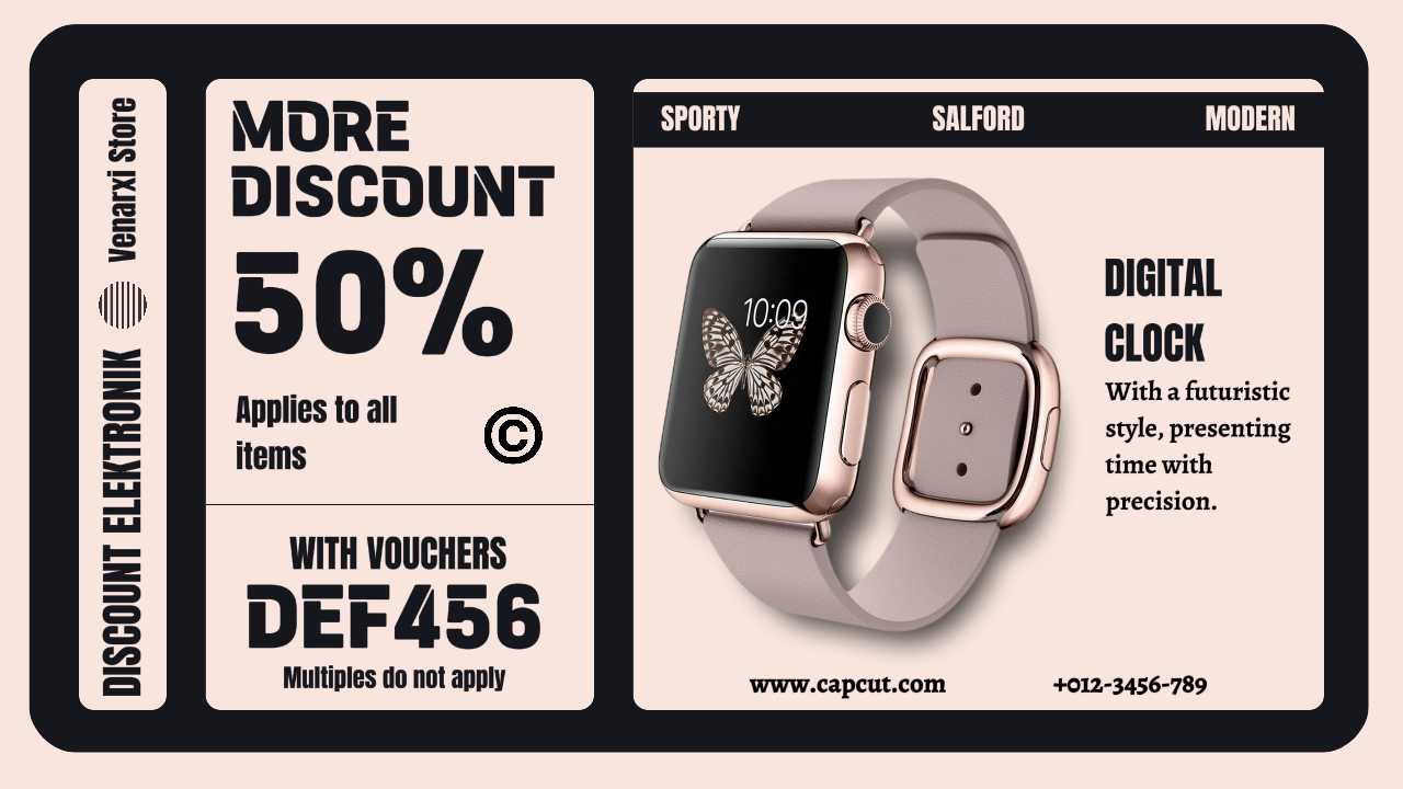 Vignette de promotion d'horloge numérique Youtube