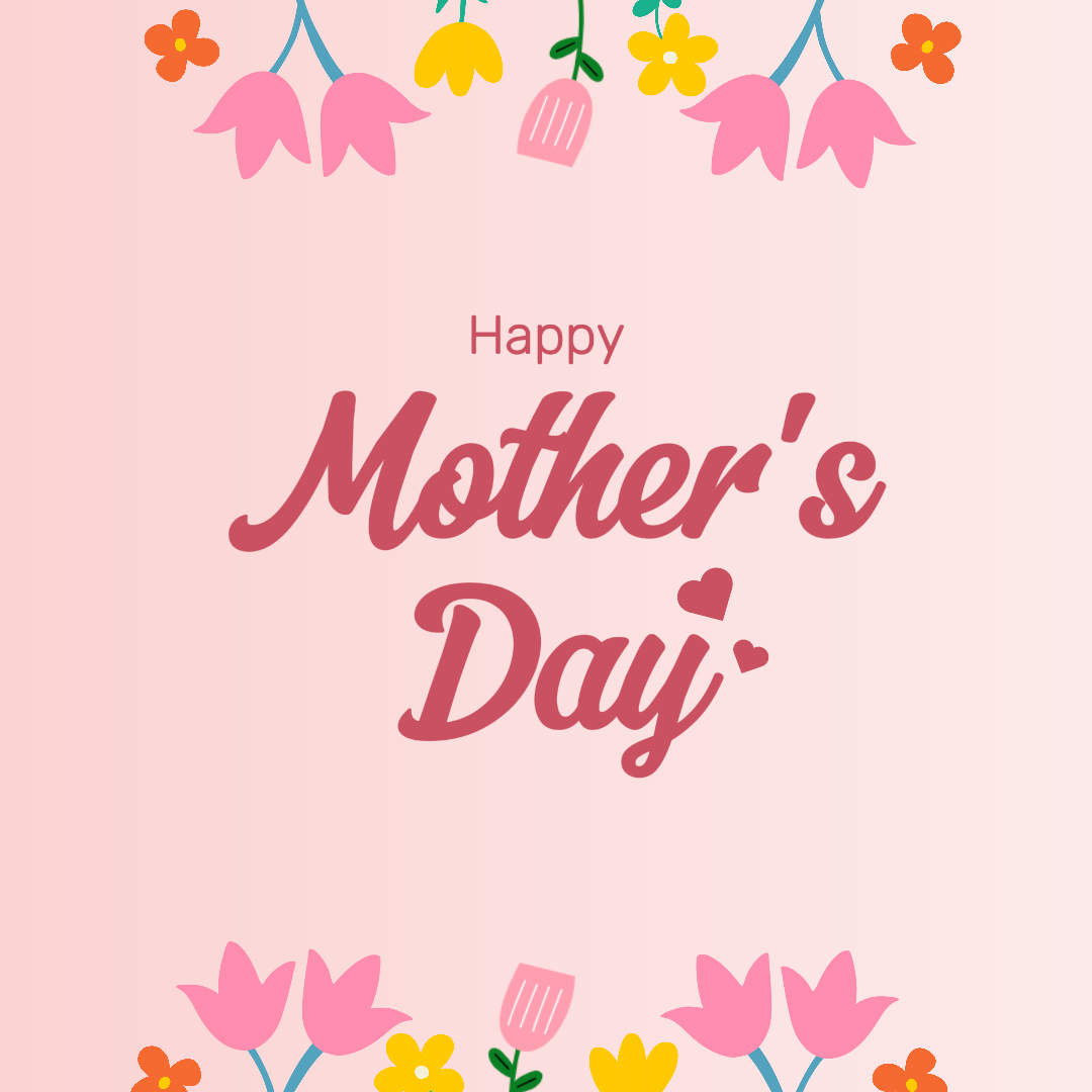 Día de la Madre Instagram Post Flor Rosa Minimalista