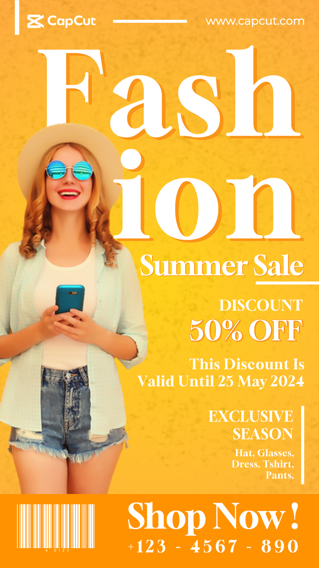 Clothing and shoes - Marketing Poster Fashion Sale Summer Style Social Media Story