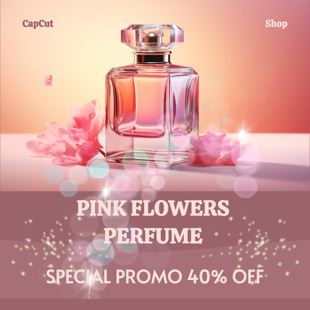 Promo Parfum Bunga Merah Muda Posting Instagram