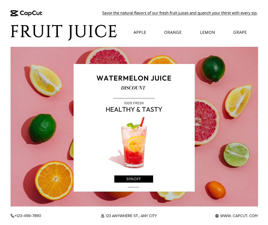 Foods&Beverage Fruit Juice Discount Minimalist