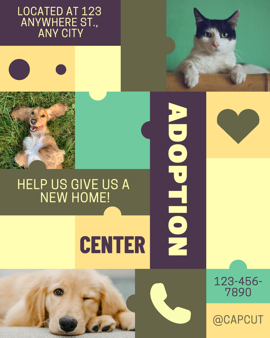 Pôster do Centro de Adoção Capcut