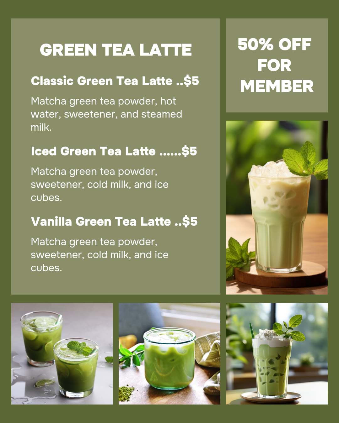 TEH HIJAU MENU LATTE