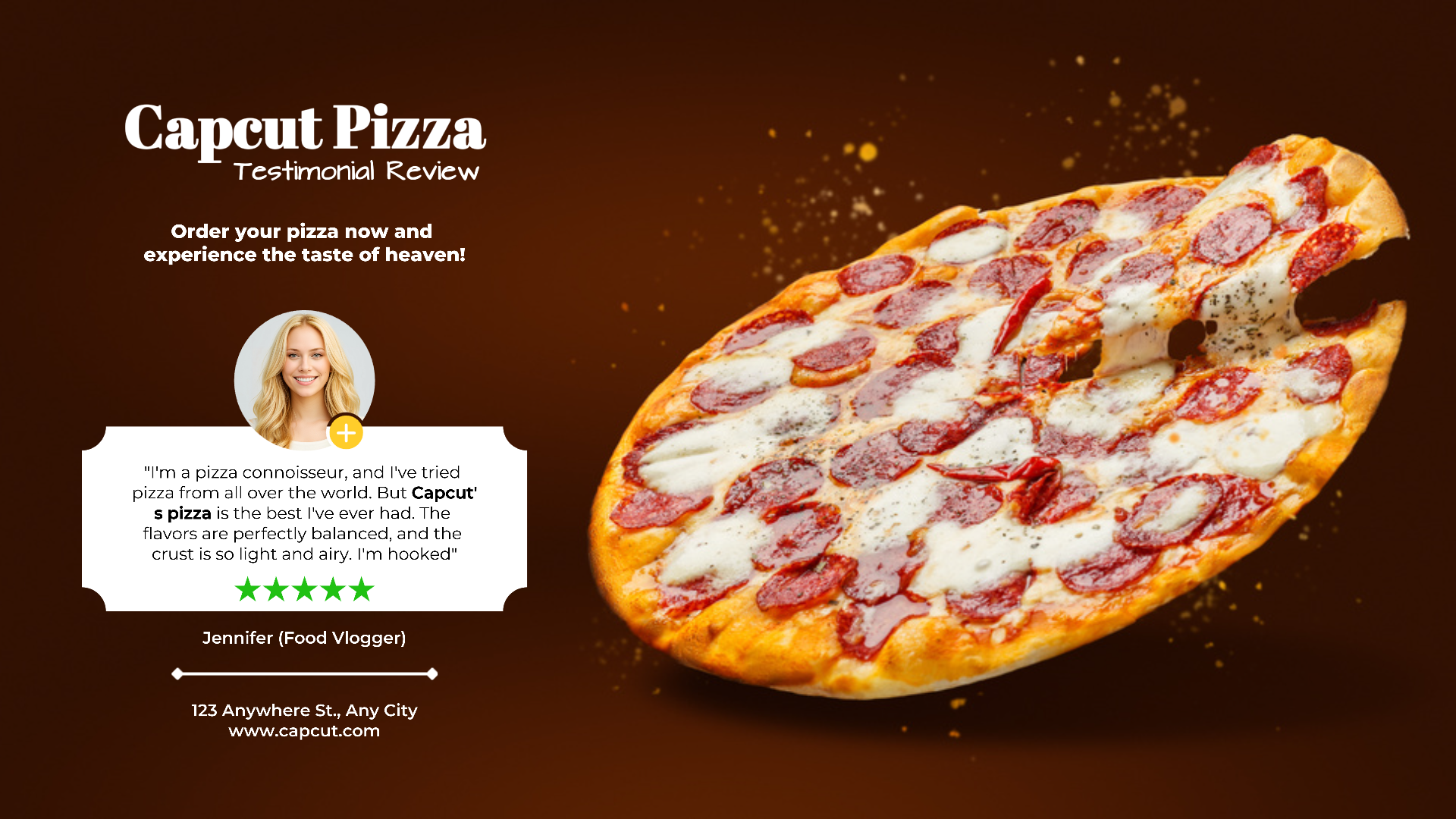 Pizza Testimonial Review For Facebook Ads | Redação Publicitária