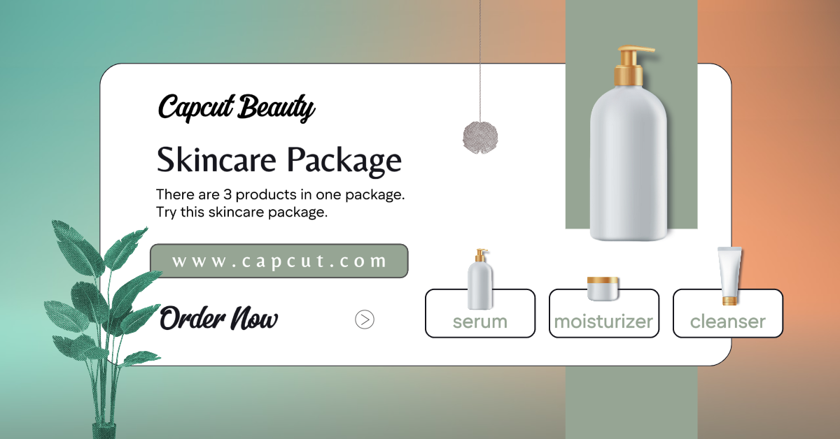 Facebook ads Beauty care skincare product  promotion Facebook app ads green and black