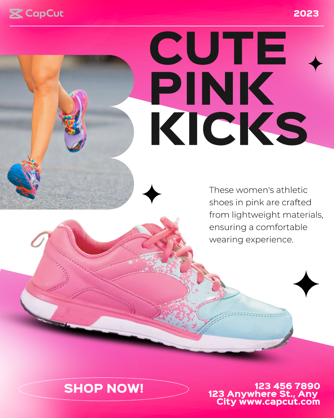 Anúncio de sapatos rosa fofos da indústria da moda para o Facebook