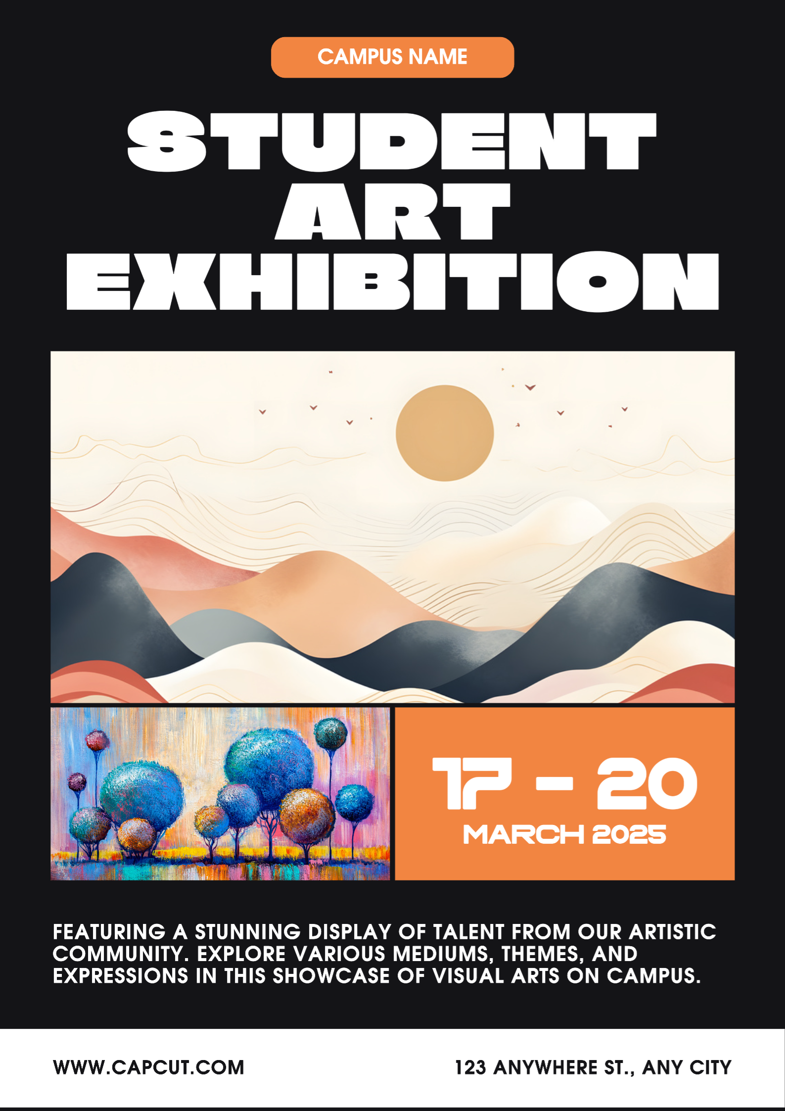 Exposição de arte do evento Campus sem marketing