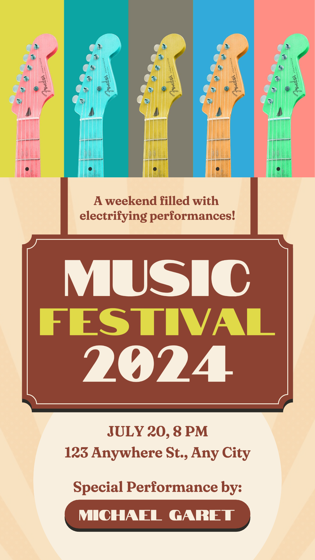 Pôster do Festival de Música de Entretenimento Estilo Retro