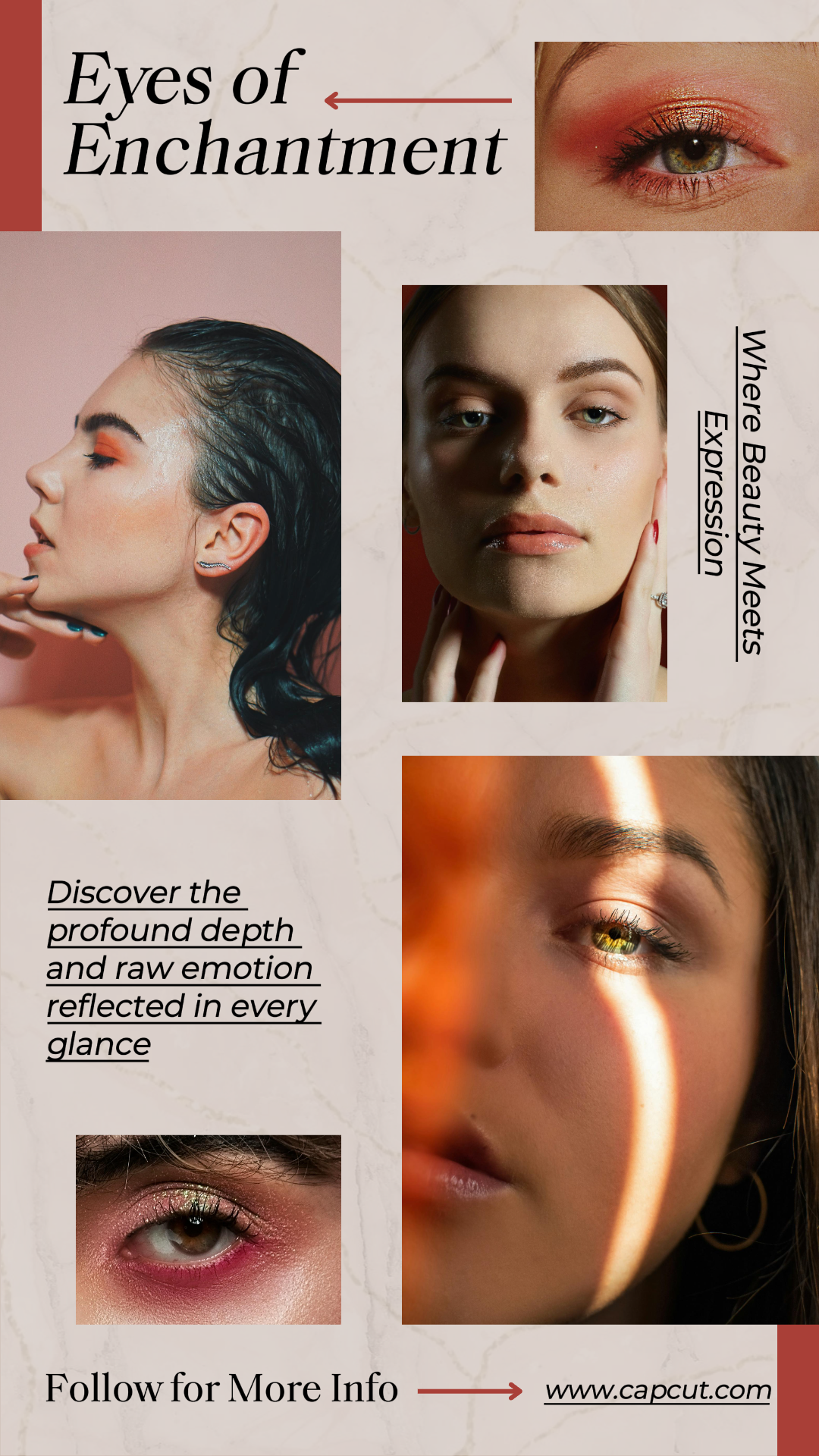 Colagem Minimalista - Pôster de Marketing Exibição de Produto Olhos de Encantamento TikTok Post