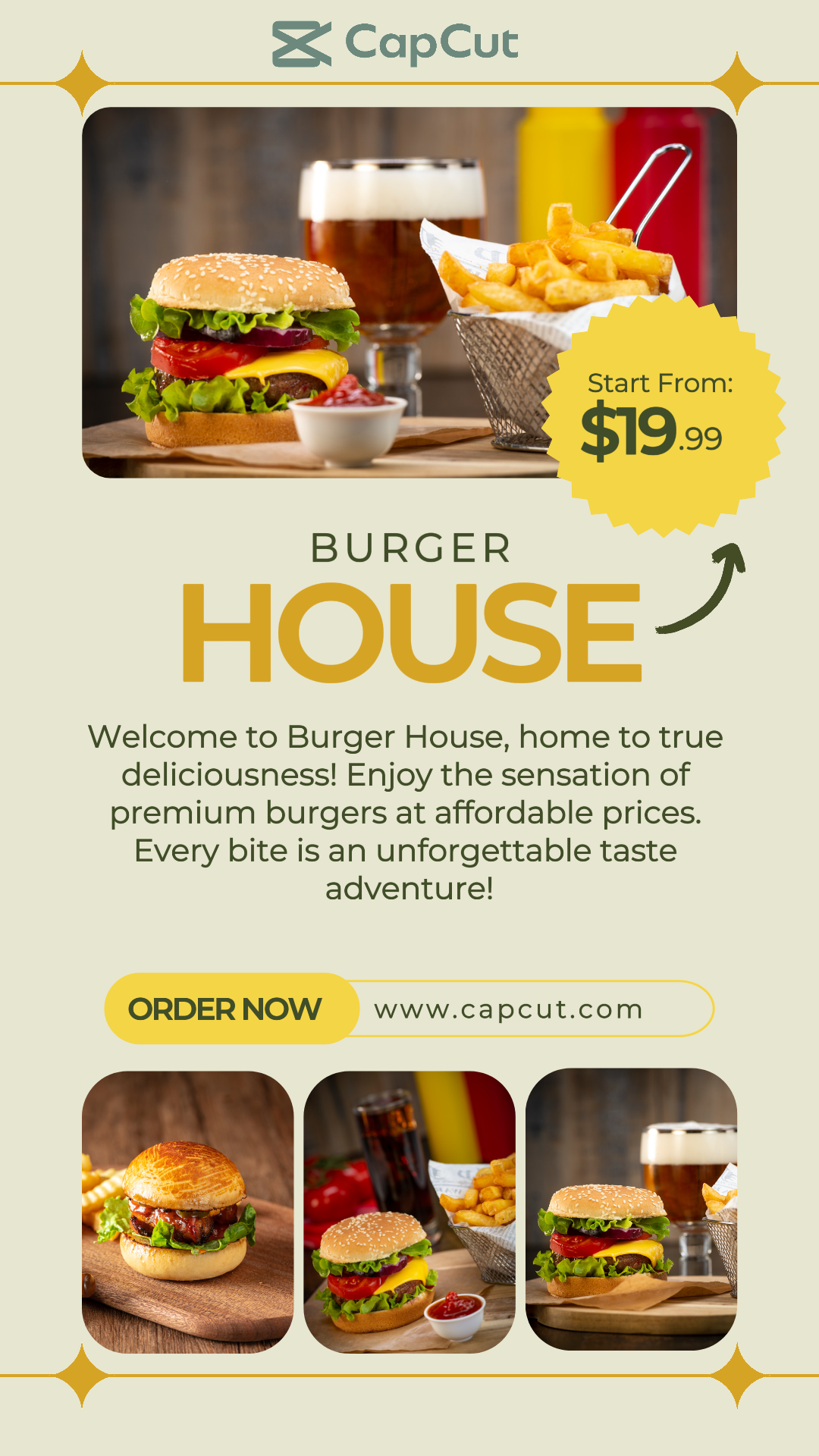 Nourriture et boissons Burger House Histoire Instagram