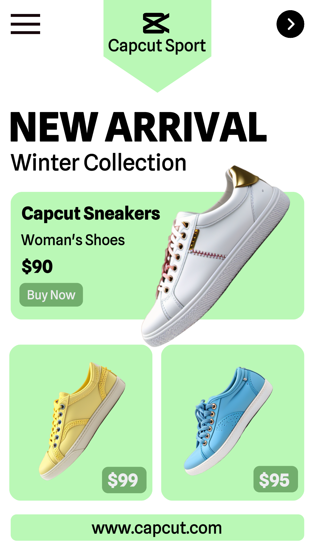 Sapatos Nova Chegada Verde Branco Instagram Story