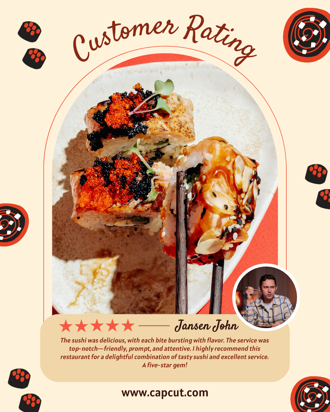 Food and Beverage Review Customer Rating Instagram Portrait