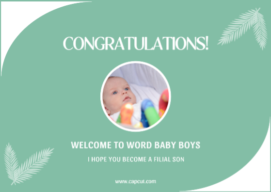 Glückwunschkarte zur Geburt eines kleinen Jungen