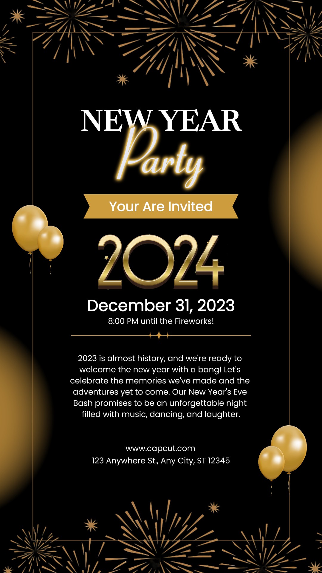 Neujahrsparty Instagram Story