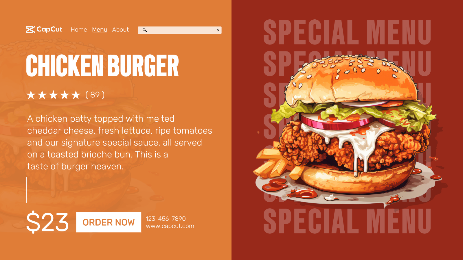 Restaurant-Spezialmenü Twitter Post