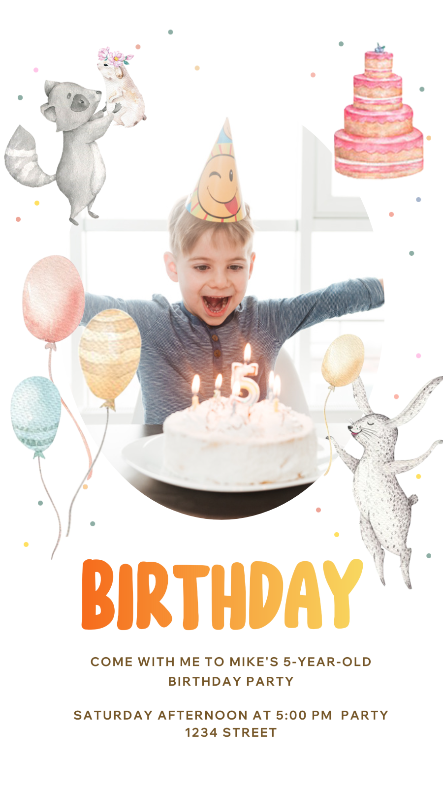 Birthday Party Invitation Cartoon(cc web)