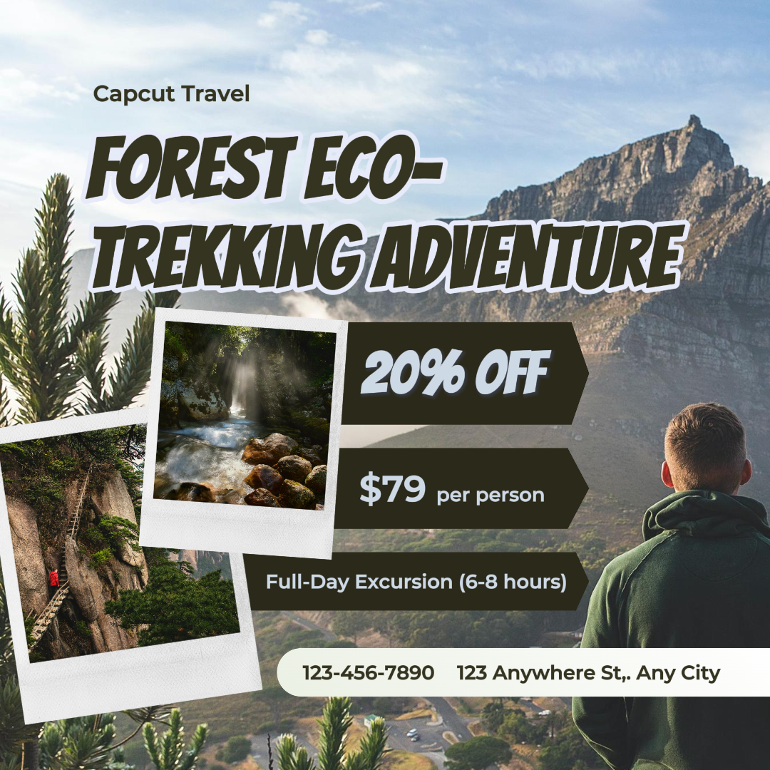 Travel Announcement Poster Hiking Instagram Post Hand-Painting & Graffiti