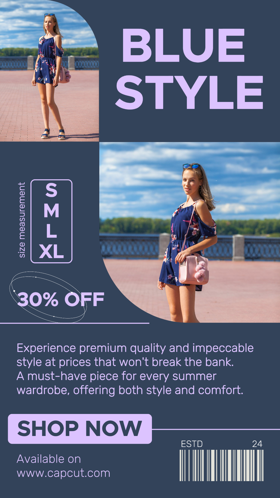 Tone on Tone Style-Marketing Poster Dress Diskon Baru Biru
