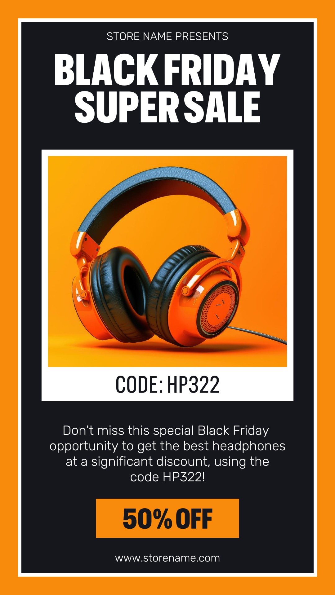 Black Friday Super Sale Headphones Product Promotions Instagram Story