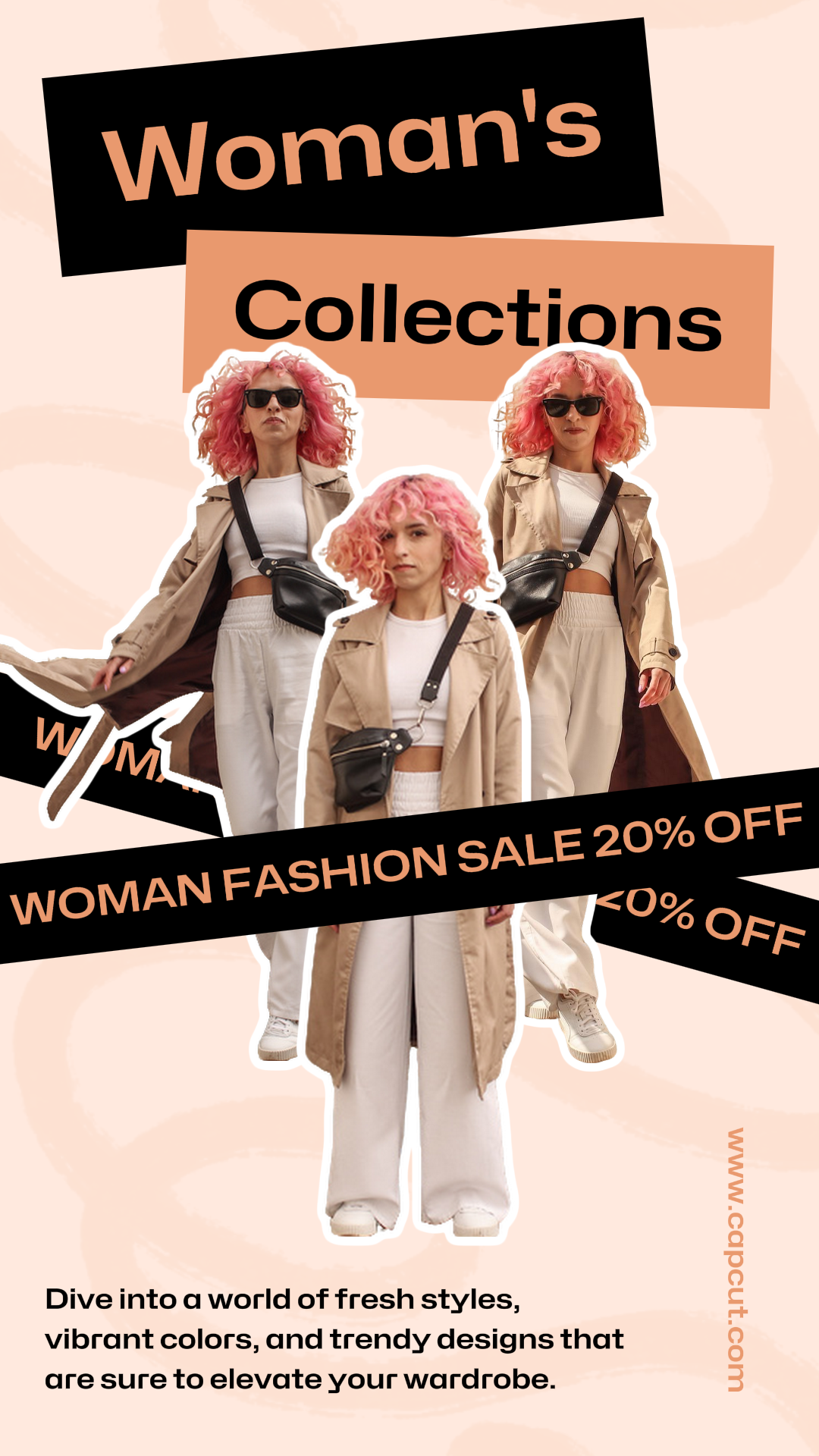 Affiche de marketing de vêtements femme promotion de la mode histoire Instagram