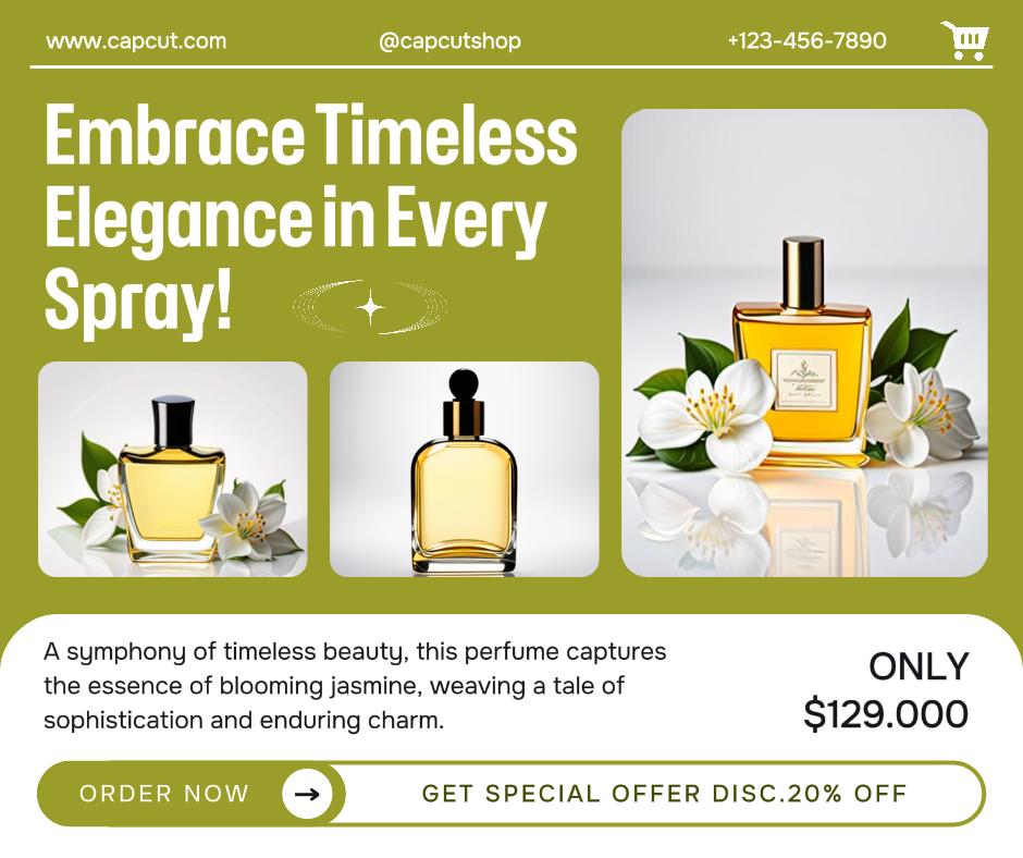 Publicação no Facebook da promoção de perfumes de beleza