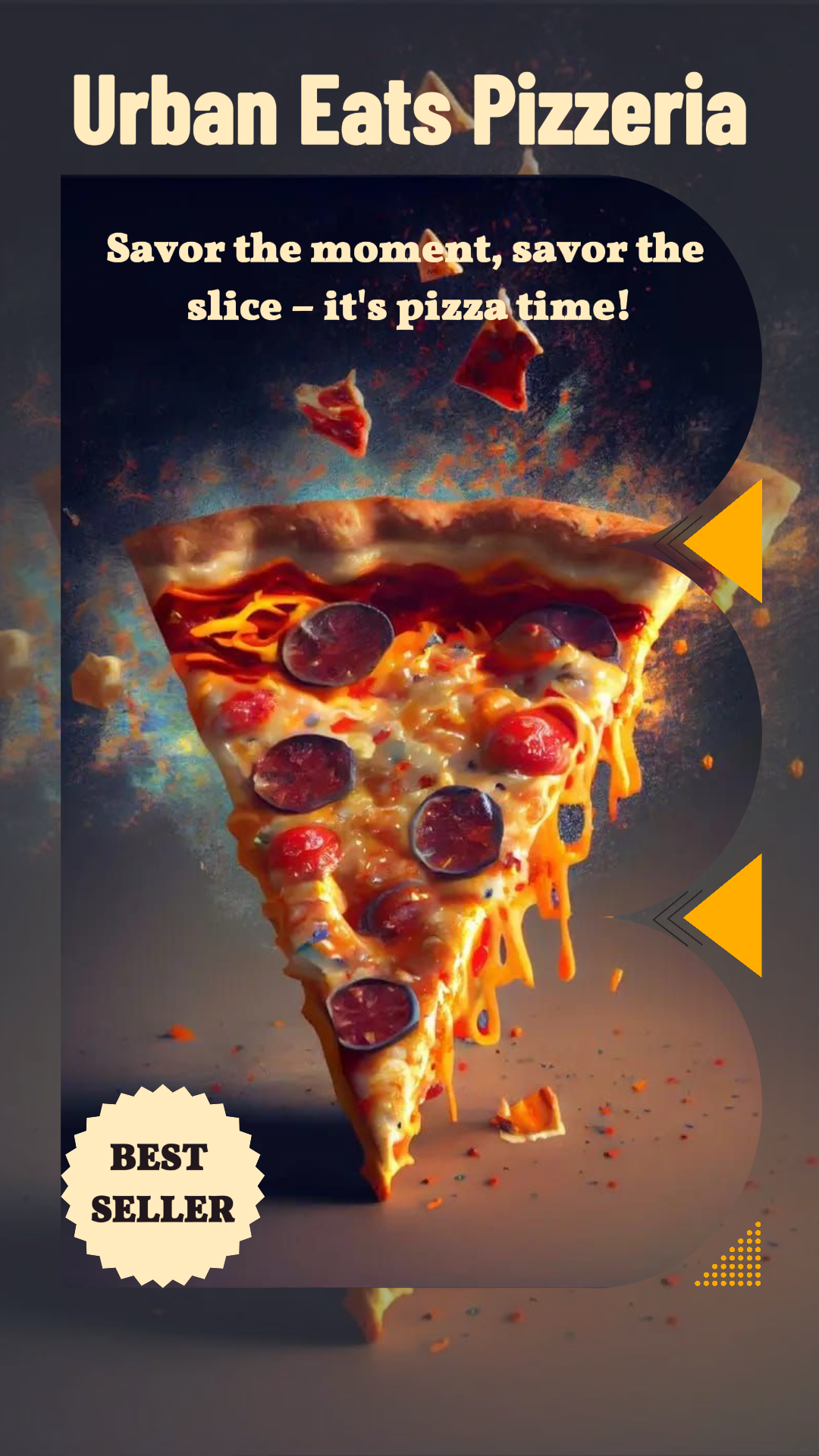 Alimentos y bebidas - Anuncios de pizza jugosa - Historia de Instagram